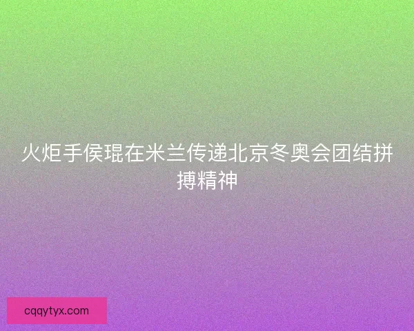 火炬手侯琨在米兰传递北京冬奥会团结拼搏精神